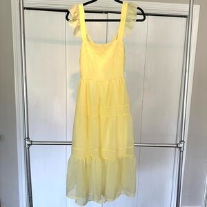Yellow Ruffle Strap Dress
